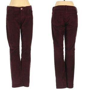Banana Republic  Low Rise Skinny‎ 5 Pocket Corduroy Pants Burgundy Sz 27S